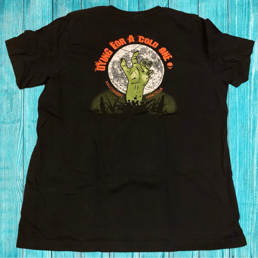 Halloween Mini Drink Cider Tour Zombie Hand Grave Shirt Back From The Dead